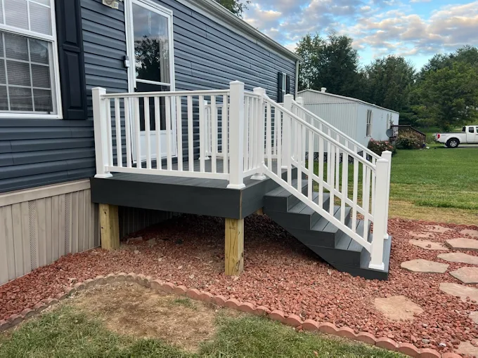 White Deck & Stairs - Mobile Home